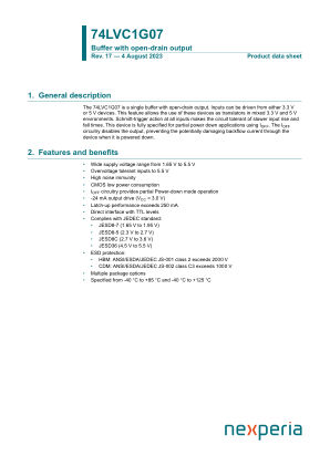 74LVC1G07GW datasheet cover page