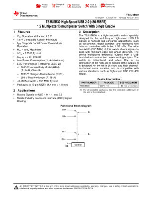 TS3USB30 数据手册首页