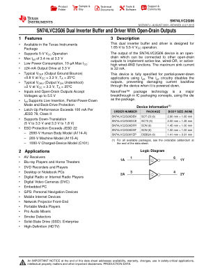 SN74LVC2G06 datasheet cover page