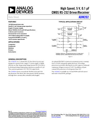 ADM202 datasheet cover page