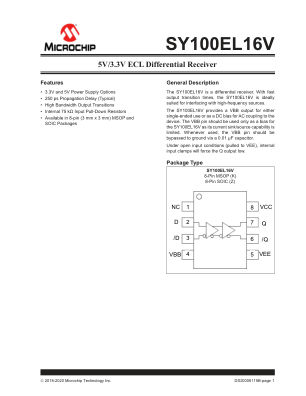SY100EL16VKG-TR datasheet cover page