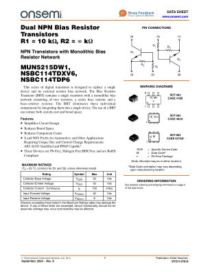 DTC114TD datasheet cover page