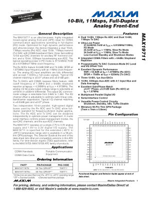 MAX19711 datasheet cover page