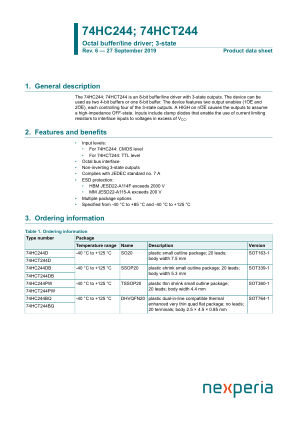 74HC244DB datasheet cover page