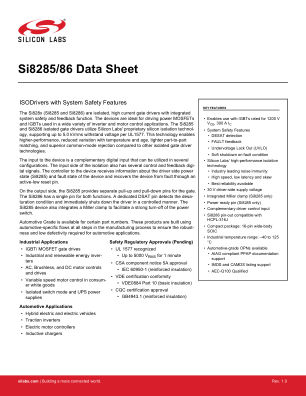 SI8286CC-IS 数据手册首页