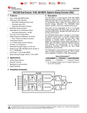 DAC3283 数据手册首页