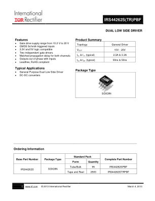 IRS44262S 数据手册首页