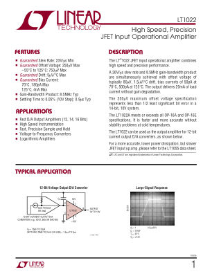 LT1022FA datasheet cover page