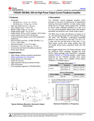 THS3491 datasheet cover page