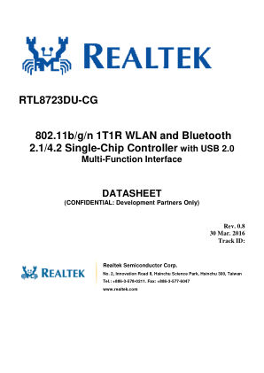 RTL8723DU-CG 数据手册首页