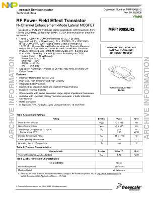 MRF19085-2 数据手册首页