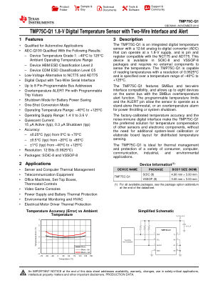 TMP75C-Q1 数据手册首页