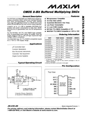 MAX7624-MX7524 数据手册首页