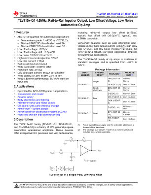 TLV9154-Q1 datasheet cover page