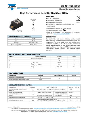 VS-121NQ045PBF datasheet cover page