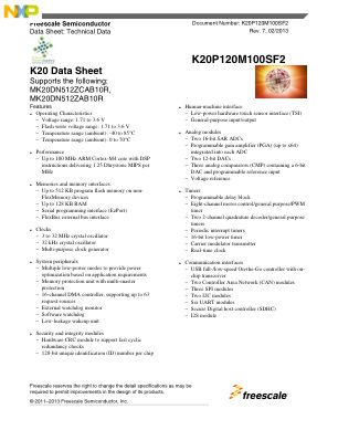 K20P120M100SF2 数据手册首页