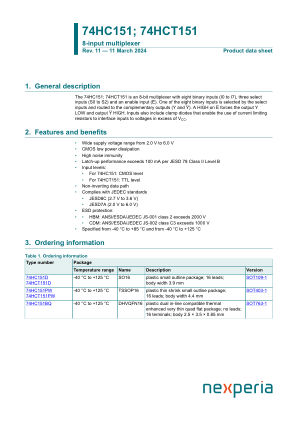 74HCT151D datasheet cover page