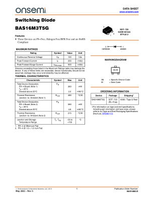 BAS16M3 datasheet cover page
