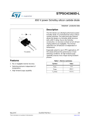 STPSC4C065D-L datasheet cover page