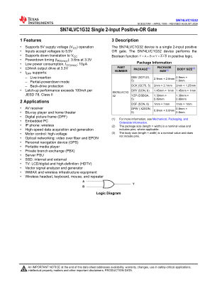SN74LVC1G32 datasheet cover page