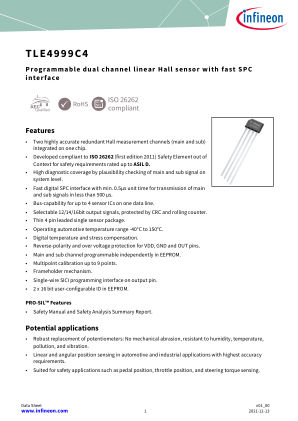 TLE4999C4 datasheet cover page