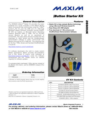 DS9092K datasheet cover page