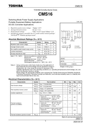 CMS16 datasheet cover page