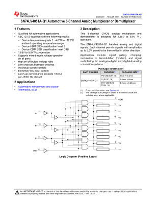 SN74LV4051A-Q1 datasheet cover page