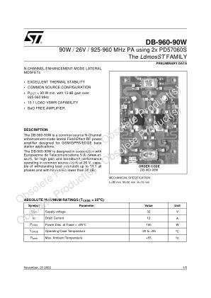 DB960-90W 数据手册首页