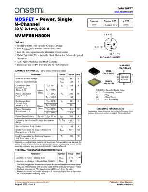 NVMFS6H800N datasheet cover page