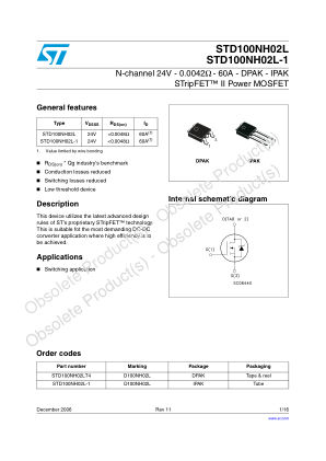 STD100NH02L datasheet cover page