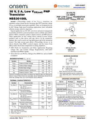 NSS30100L 数据手册首页