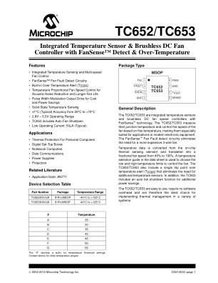 TC652AEVUA 数据手册首页