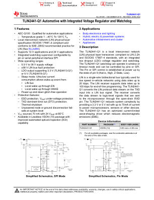TLIN2441-Q1 datasheet cover page