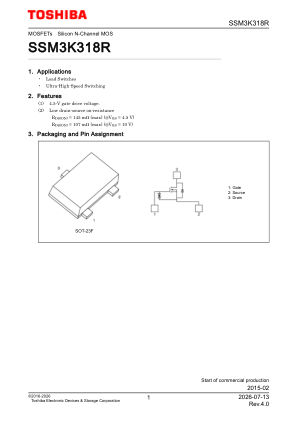 SSM3K318R datasheet cover page