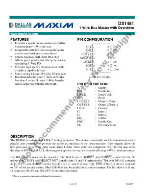 DS1481 datasheet cover page