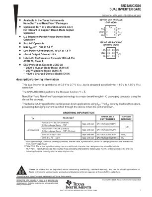 SN74AUC2G04 datasheet cover page