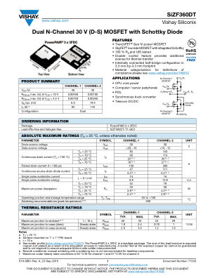 SIZF360DT 数据手册首页