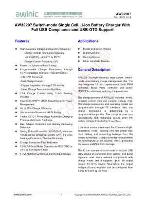 AW32207 datasheet cover page