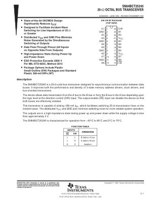 SN64BCT25245 datasheet cover page