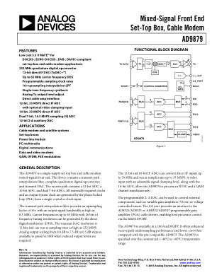 AD9879 数据手册首页