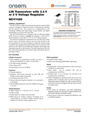 NCV7420 数据手册首页
