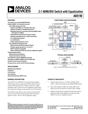 AD8190 数据手册首页