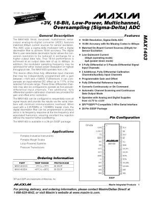 MAX1403 datasheet cover page