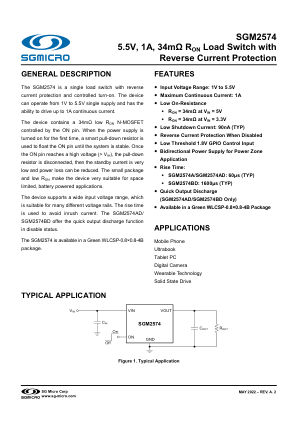 SGM2574 datasheet cover page