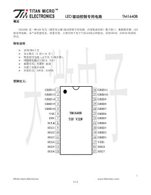 TM1640B datasheet cover page