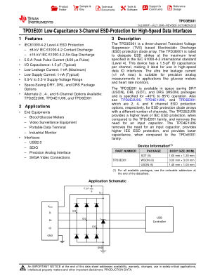 TPD3E001 数据手册首页