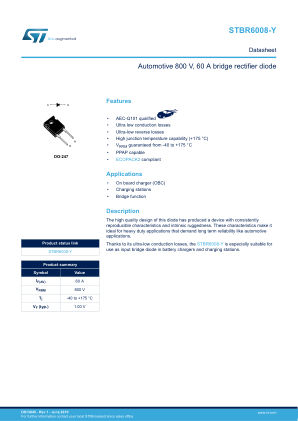 STBR6008-Y datasheet cover page