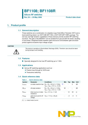 BF1108 datasheet cover page