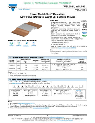 WSL3921-WSL5931 数据手册首页